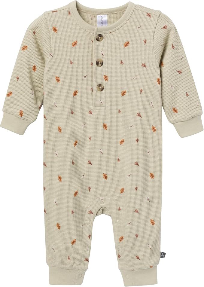 Modern Moments by Gerber Baby Henley Waffle Knit Romper by ModernMomentsbyGerber