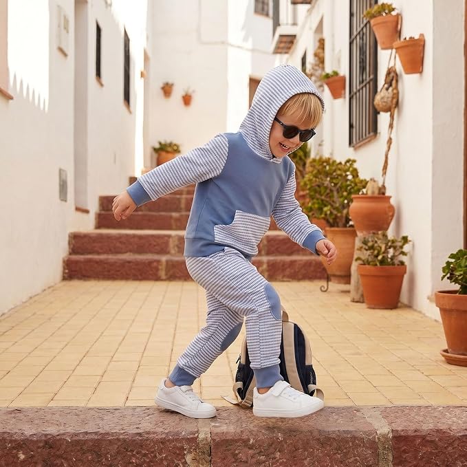 Infant Baby Boy Fall Winter Clothes Outfit Hooded Long Sweatshirt Pant Set - Image 4