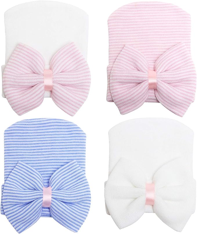 Sarfel Newborn Hats for Girls Hospital Hat Baby Girl Bows and Headbands Infant by Sarfel