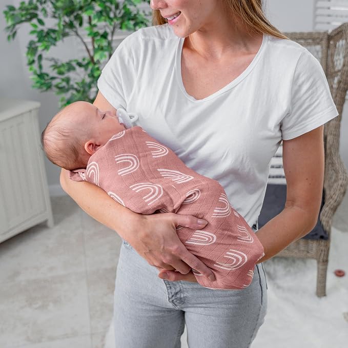 Comfy Cubs Muslin Swaddle Blankets Pack of 4, 47 x 47 Inches, Soft Cotton Baby - Image 5
