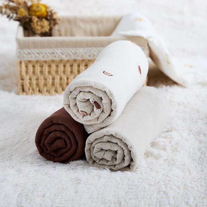Meracorallo Muslin Swaddle Blanket, 100% Cotton Receiving Blanket - Image 7