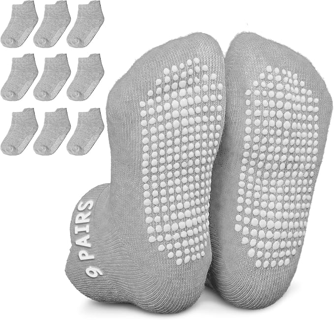 Infinno Baby Non Slip Ankle Socks 9 Pairs by InfinnoHome