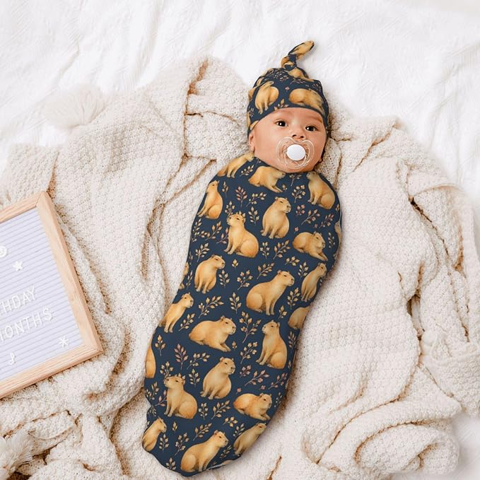 Capybaras Swaddle Blankets Soft Receiving Blanket Baby Swaddle Wrap - Image 5