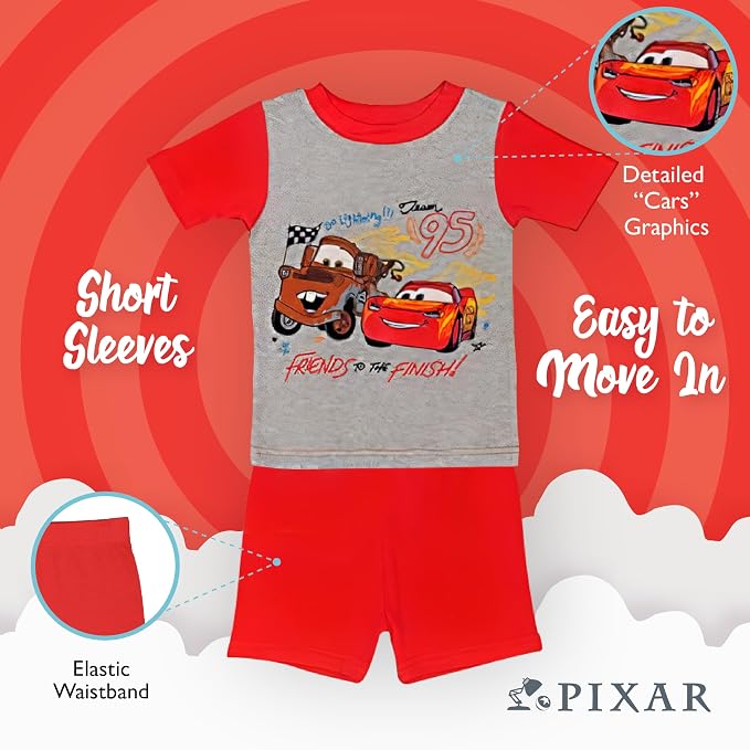Disney Boys' 4-Piece Snug-fit Cotton Matching Comfortable Pajama Set, Soft & - Image 4