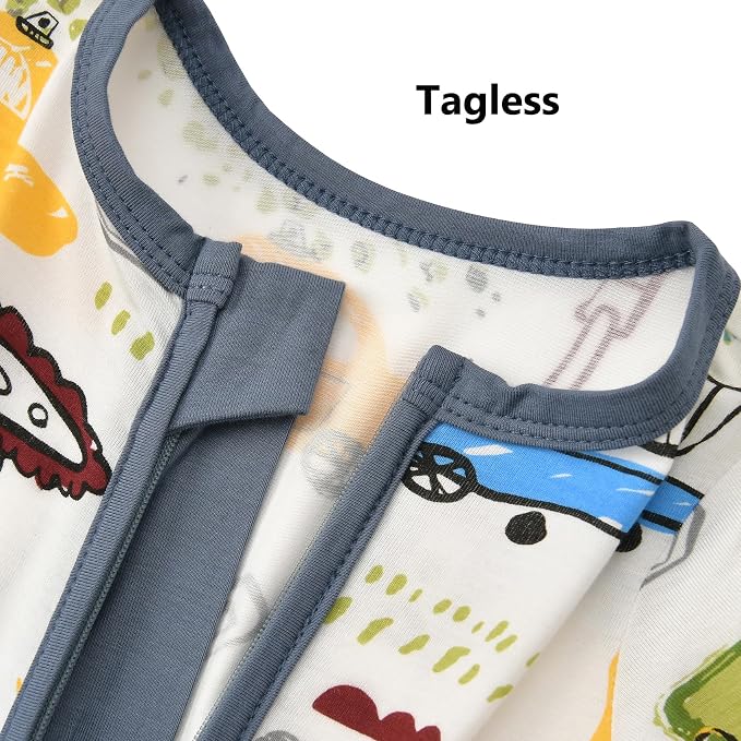Aablexema Baby Short Sleeve Footless Pjs Zipper Romper 3-Pack | Soft Breathable - Image 4