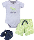 Hudson Baby Unisex Baby Cotton Bodysuit, Shorts and Shoe Set by HudsonBaby