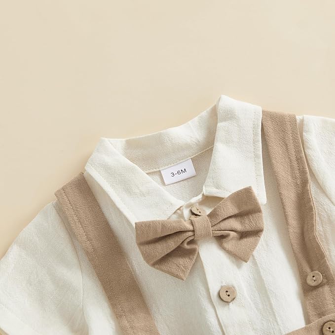 PUHHAPIEY Baby Boy Gentleman Wedding Outfit Dress Romper Suspender Pants | 0 3 - Image 5