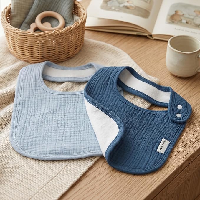 Muslin Baby Bibs for Drooling and Teething, Bibs for Boys Girls | Soft Cotton - Image 7