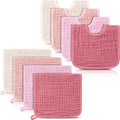 Tallew 8 Pack Muslin Burp Cloths and Baby Bibs by Tallew