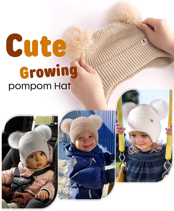 FURTALK Baby Winter Hat Pom Pom Beanie - Image 4