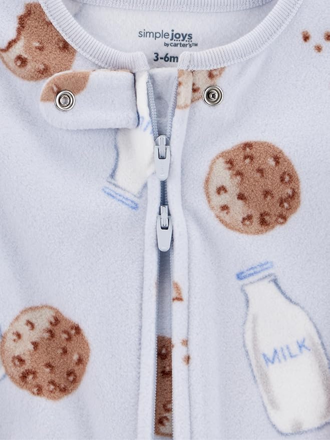 Simple Joys by Carter's Unisex Baby 2-pack Neutral Fleece Footed Sleep and Play - Image 4