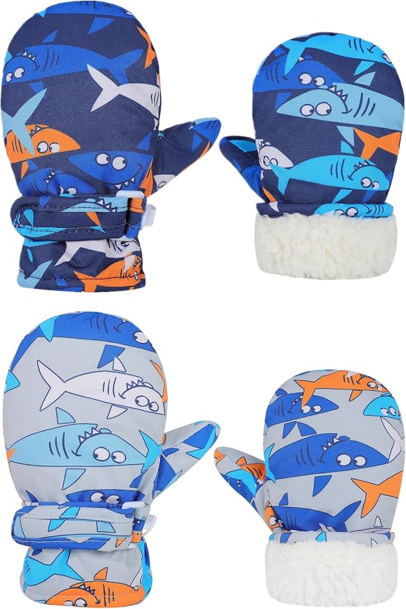 Toddler Gloves Kids Mittens Winter Warm Lined Fleece Gloves Waterproof Snow by Slivery+Color