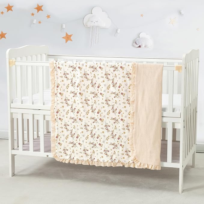 CREVENT 40''X40'' 100% Organic Cotton Muslin Baby Blanket - Image 2