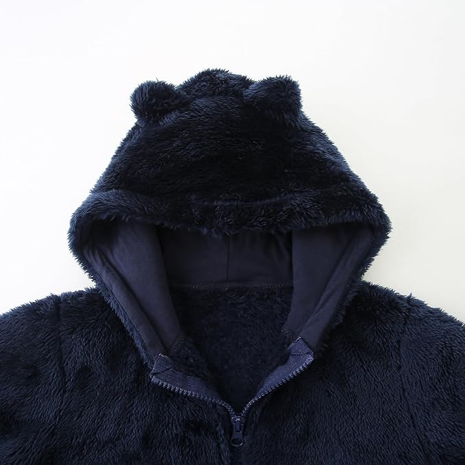 Newborn Infant Baby Boys Girls Cartoon Fleece Hooded Jacket Coat - Image 2