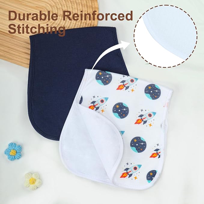 Baby Burp Cloths 8-Pack, Waterproof Burping Cloths, 4-Layer Super Absorbent & - Image 7