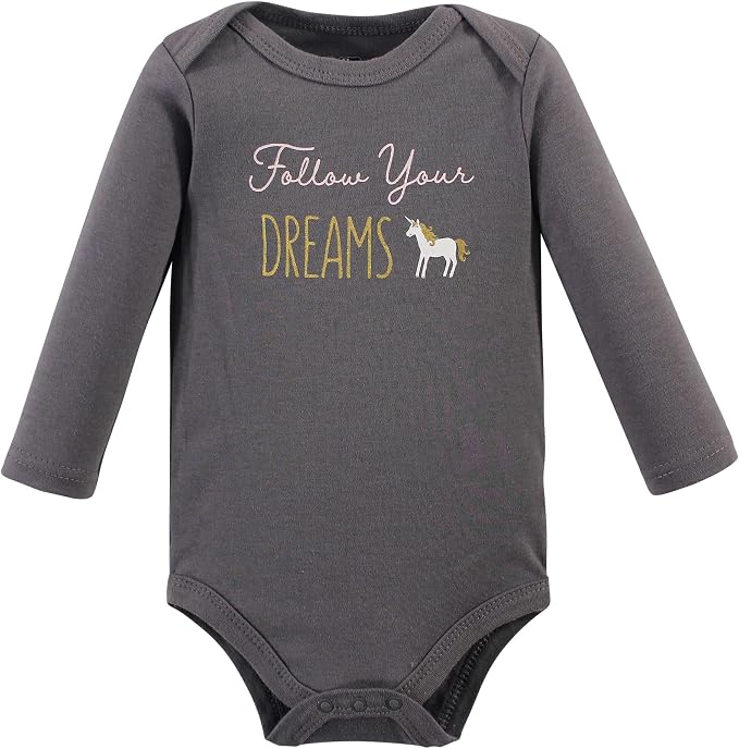 Hudson Baby Baby Girls' Cotton Long-sleeve Bodysuits 3-pack - Image 5