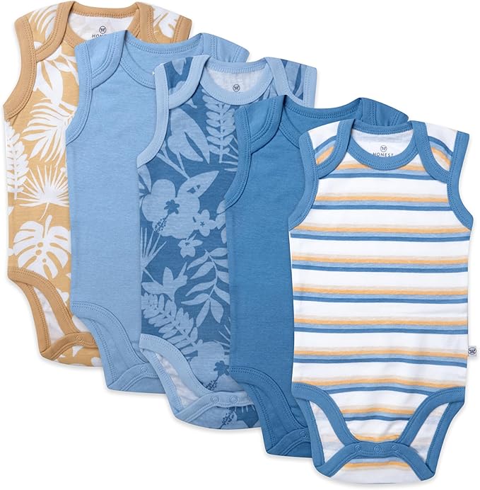 HonestBaby baby-boys Sleeveless Bodysuits One-piece 100% Organic Cotton by HonestBaby