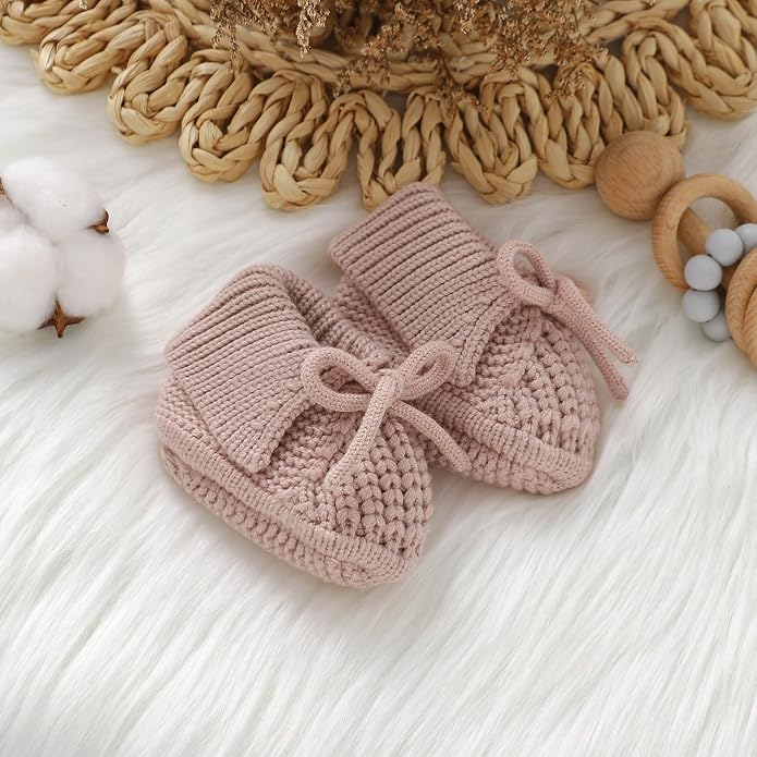 Baby Booties Newborn Boys Girls First Walkers Knit Infant Sock Shoes - Image 5