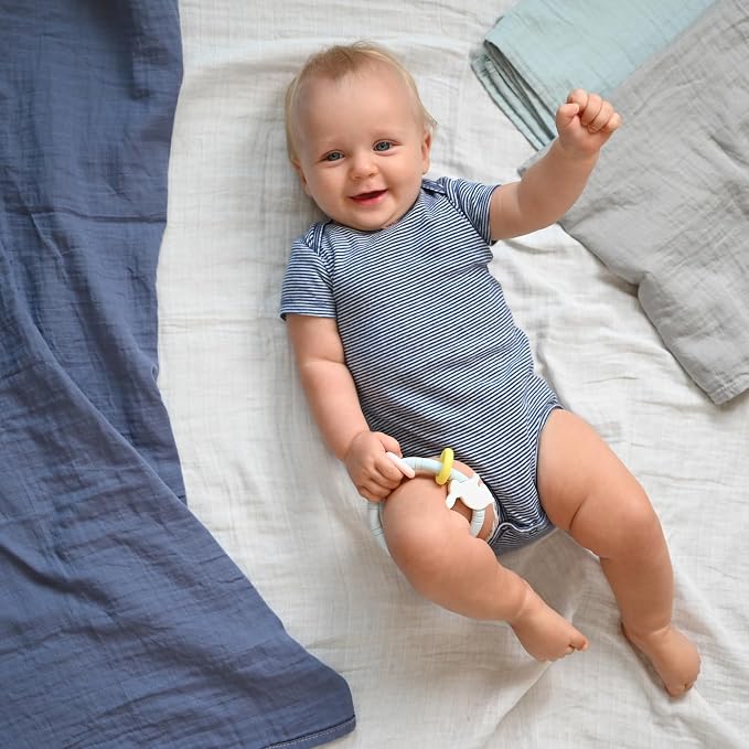 POMISO Muslin Swaddle Blankets for Boys & Girls, Newborn Receiving Blankets - Image 3
