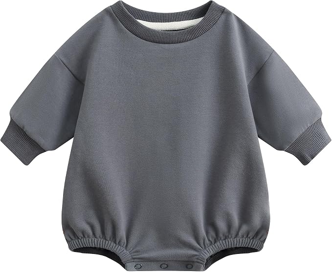 Bafeicao Baby Boy Girl Sweatshirt Romper Bubble Romper | Organic Cotton by Bafeicao