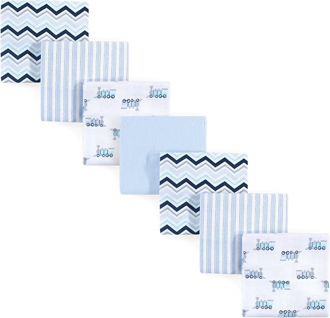 Luvable Friends Unisex Baby Cotton Flannel Receiving Blankets, Train 7-Pack by Luvable+Friends