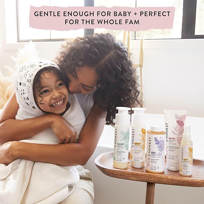The Honest Company 2-in-1 Cleansing Shampoo and Body Wash and Face and Body Lotion Bundle Gentle for Baby Naturally Derived Citrus Vanilla Refresh 18.5 fl oz