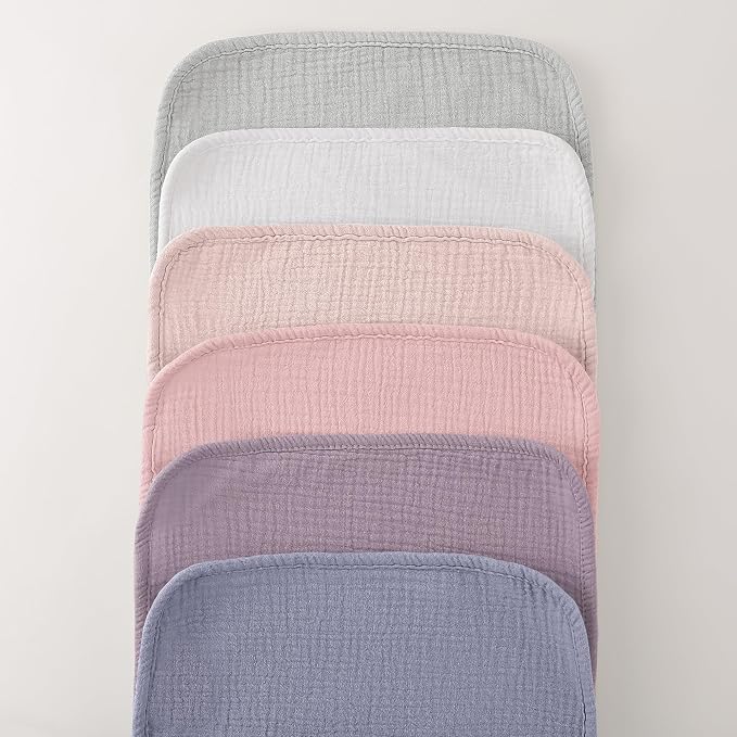 Bearmoss Muslin Burp Cloths, 100% Cotton Baby Burping Clothes, Large Extra Soft - Image 3