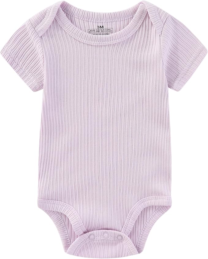 Baby Bodysuits Ribbed Mix Summer Newborn Boy Girl Clothes 5-pack | Multiple - Image 4