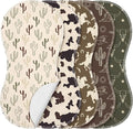 SmoothNovelty 5 Pack Green Western Baby Burp Cloths Soft Absorbent Burping Rags by SmoothNovelty