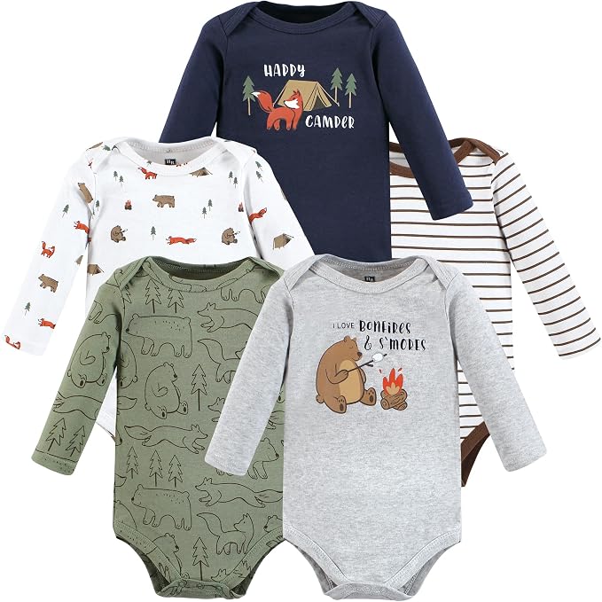 Hudson Baby baby-boys Cotton Long-sleeve Bodysuits 5-pack by HudsonBaby