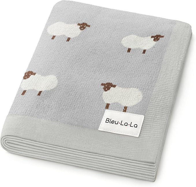 Knit Baby Swaddle Blanket by BleuLaLa