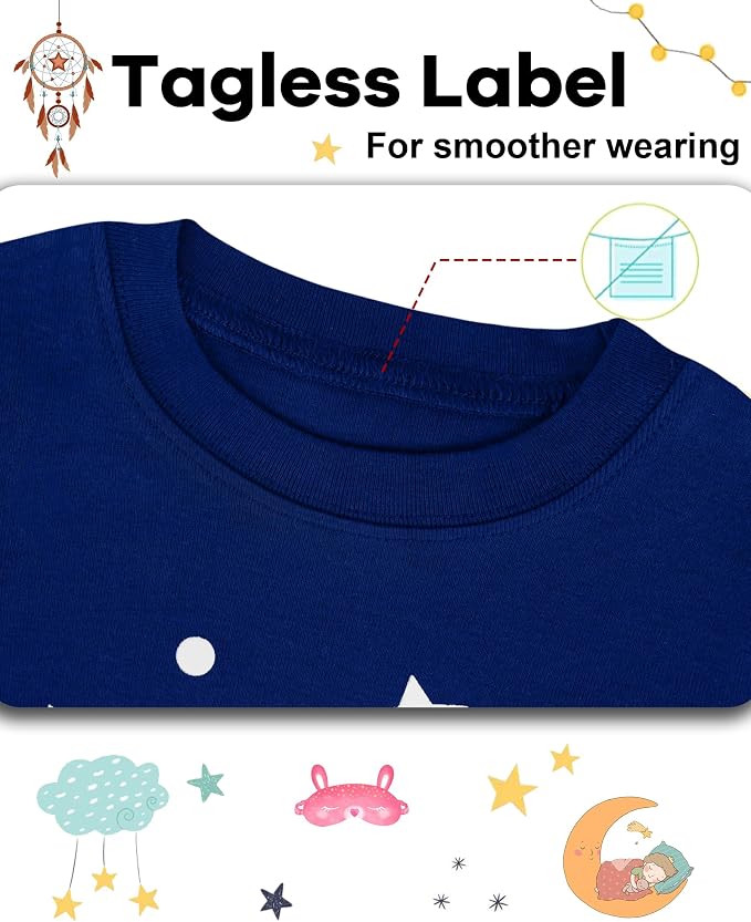 DAUGHTER QUEEN Girls Summer Pajamas Set 4 Pieces 100% Cotton Sleepwear Size 18 - Image 3