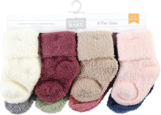 Hudson Baby Baby 8-pack Cotton Rich Newborn and Terry Socks - Image 2