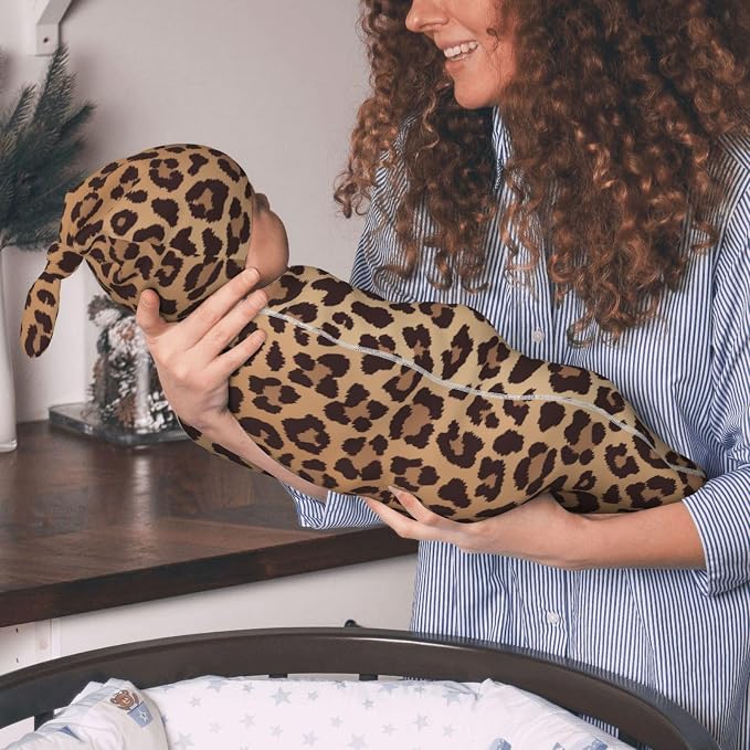 Leopard Swaddle Blankets Soft Receiving Blanket Baby Swaddle Wrap - Image 5