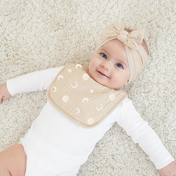 Bearmoss 100% Cotton 10 Pack Muslin Baby Bibs - Image 6