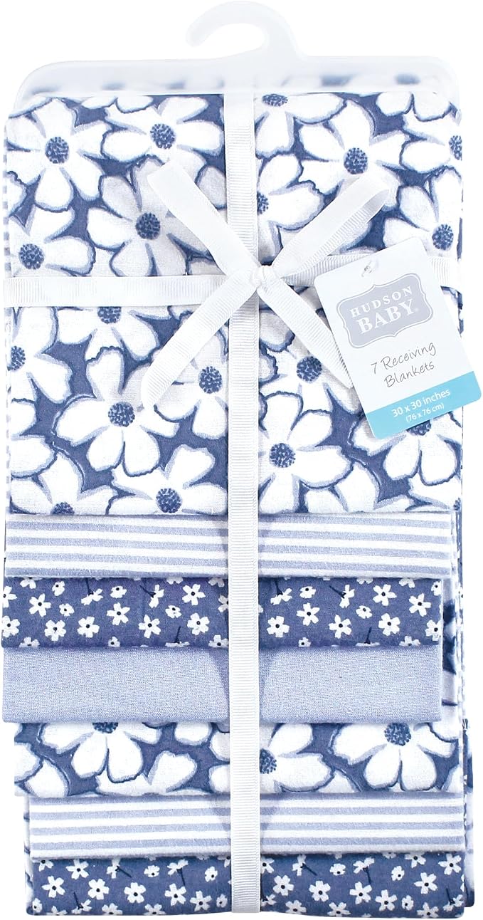Hudson Baby Unisex Baby Cotton Flannel Receiving Blankets 7-Pack Bundle - Image 2