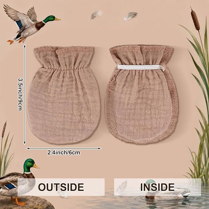 Chicingyou Muslin Baby Mittens for Newborn 100% Cotton No Scratch Boho/Mallard - Image 3