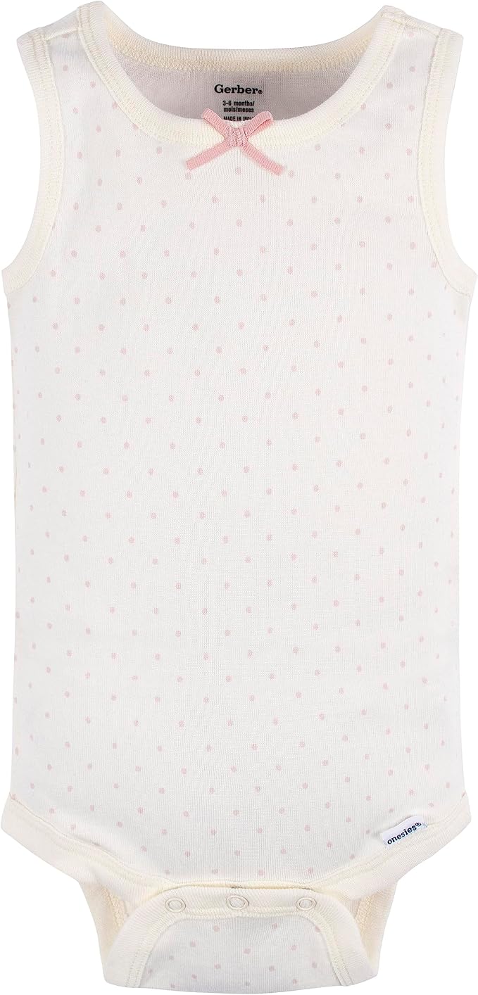 Gerber Baby Girls Multi-Pack Sleeveless Onesies Bodysuit - Image 3