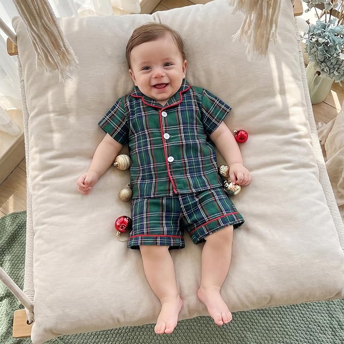 Kuriozud Toddler Baby Girl Pajamas Set Summer Floral Short Sleeve Button Down - Image 3