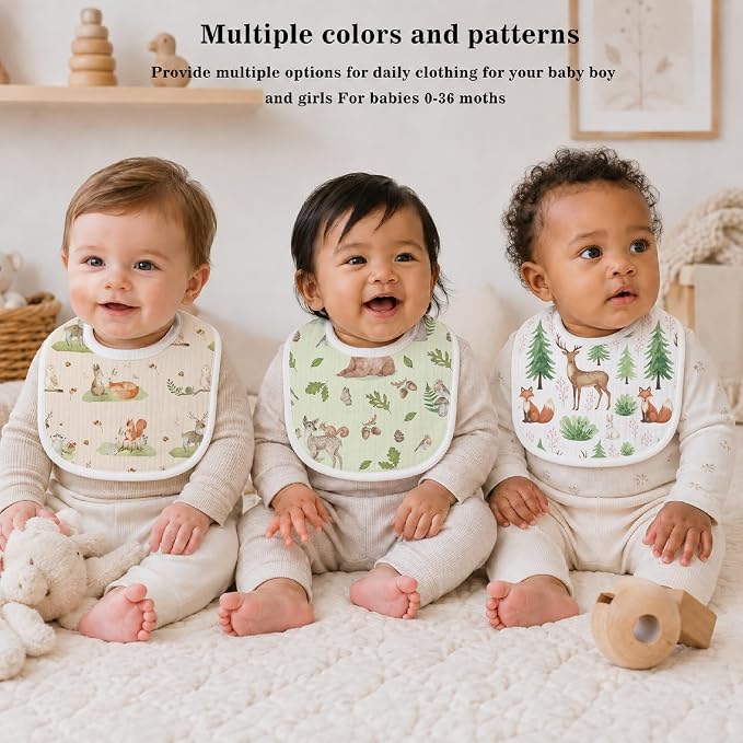 Baby Bibs for Baby Boys Girls 6-Pack - Image 5