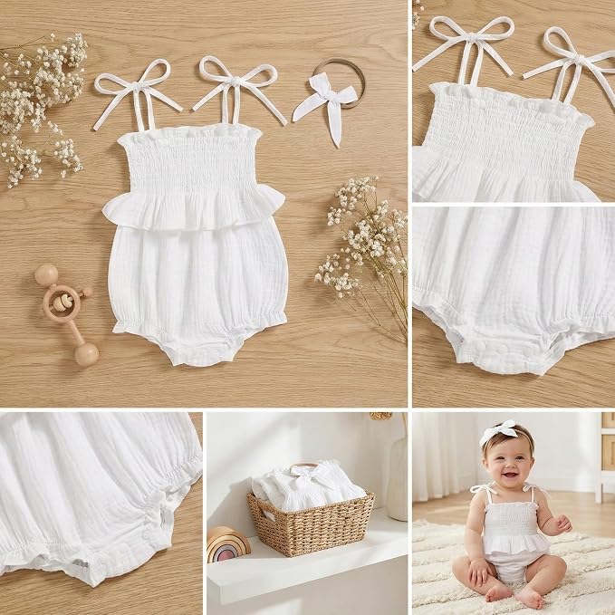 Baby Girl Romper Ruffle Newborn Girl Bodysuit Jumpsuit Baby Girl Clothes Outfit - Image 5