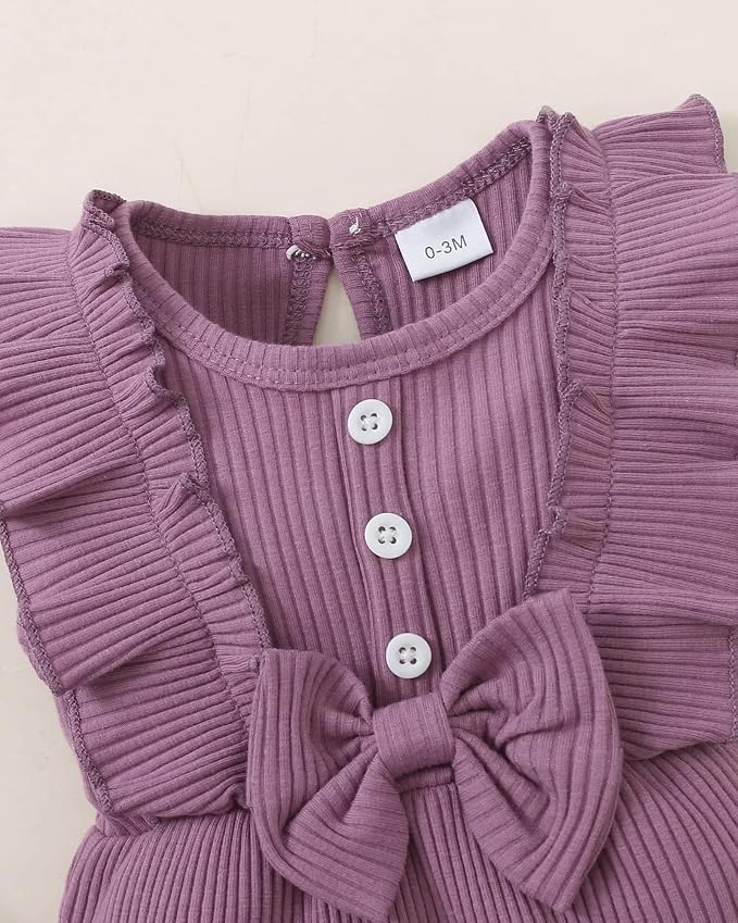 Mioglrie Newborn Baby Girl Clothes 1 Piece Infant Fall Winter Romper Outfit | - Image 4