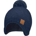 Baby Beanies, Baby Hats for Boys, Girls - Cute Toddler Winter Hat, Soft & Stretchy Beanies for Infant, Newborn 0-6 Months, Cozy & Warm with Earflap Muff & Pom (Navy, S)