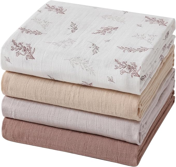 POMISO Muslin Swaddle Blankets for Boys & Girls, Newborn Receiving Blankets by POMISO