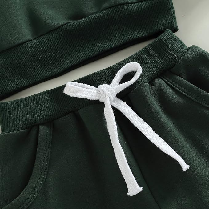 Thorn Tree Infant Baby Boys Pants Set Hooded Solid Sweatshirt Top Pocket - Image 5