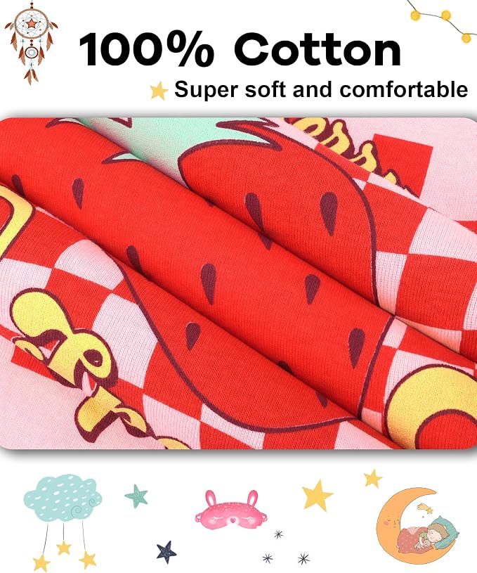 DAUGHTER QUEEN Girls Summer Pajamas Set 4 Pieces 100% Cotton Sleepwear Size 18 - Image 6