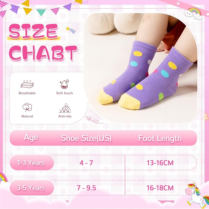 Toddler Non Slip Grips Socks Kids Anti Skid Baby Boys Girls Cotton Crew Socks - Image 6