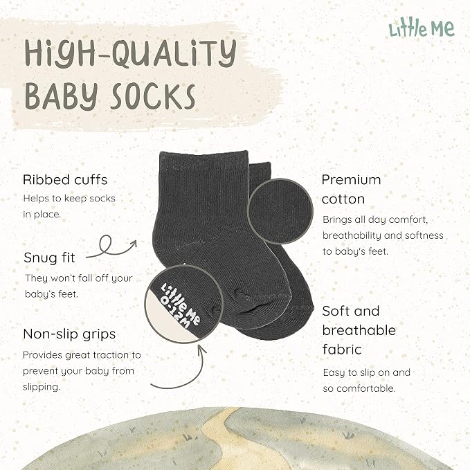 Little Me 20-Pack Newborn Baby Infant & Toddler Unisex Socks, - Image 2