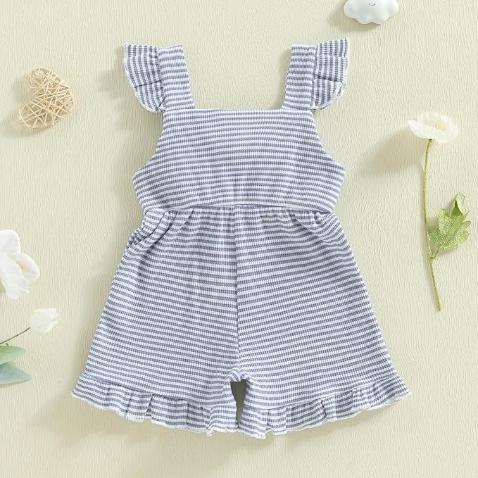 Little Girl Romper Toddler Overalls Summer Bow Jumpsuit Boho Outfit 6M-5T - Image 7