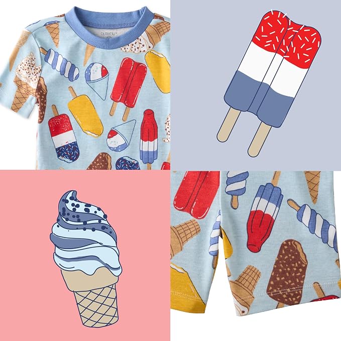 Butterblu Shade Snug-fit 2-Piece Short Sleeve PJs 100% Organic Cotton - Image 4